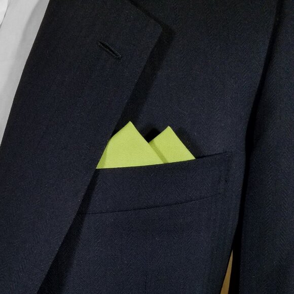 New - Avocado Green Cotton Pre-Folded Pocket Square Handkerchief Insert - Picture 5 of 6